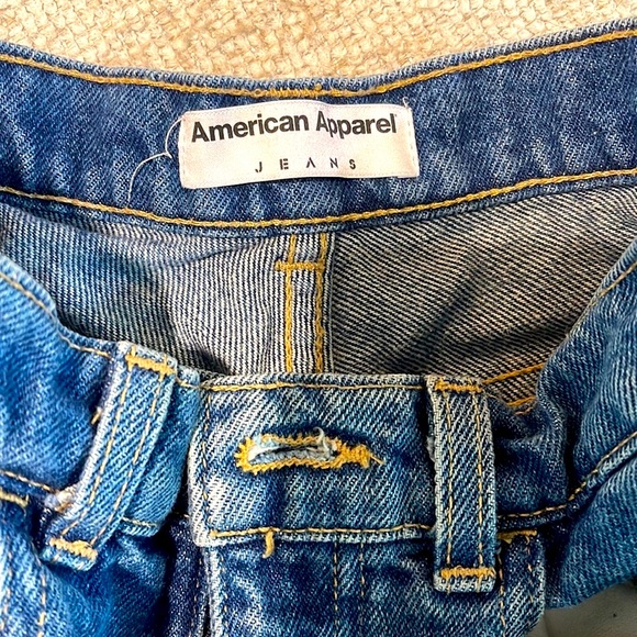 American Apparel Jean shorts, high waisted, heavy jean, excellent quality shorts - Picture 2 of 4